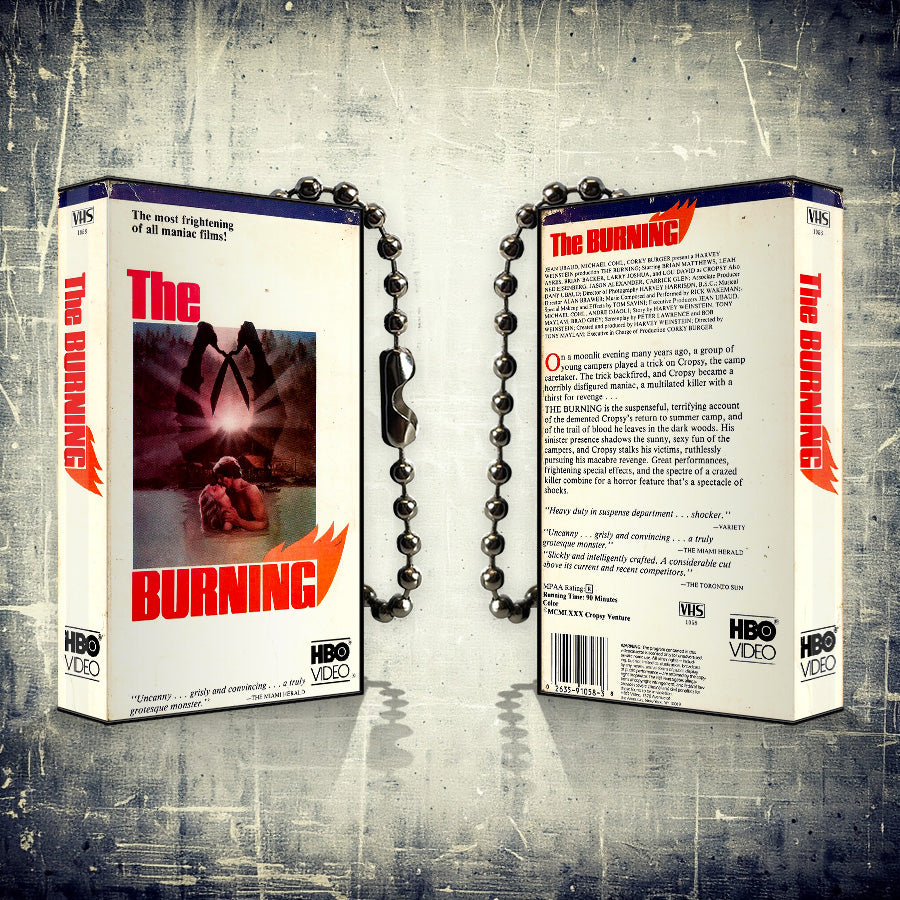 The Burning Mini VHS Keychain