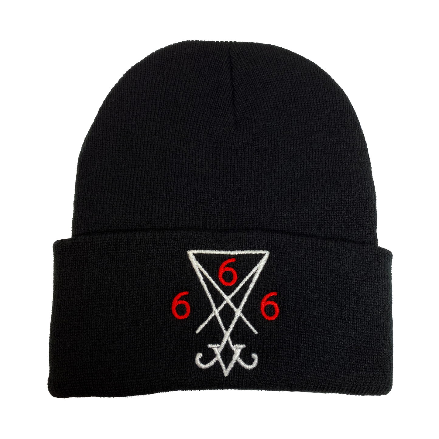 Sigil of Lucifer Embroidered Beanie - UNMASKED Horror & Punk Patches and Decor
