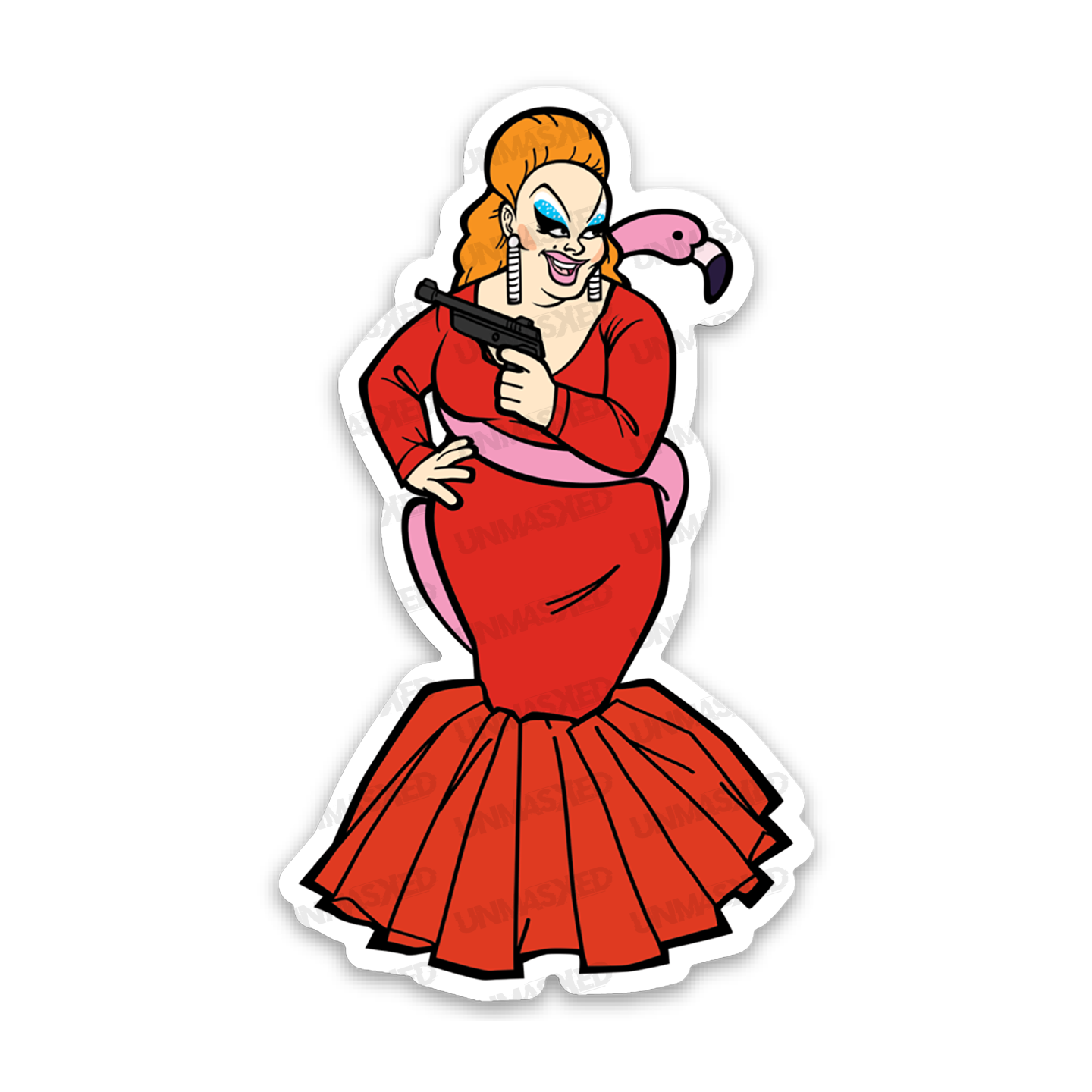 Pink Flamingos Divine Sticker – UNMASKED Pink Flamingos Divine Sticker – UNMASKED