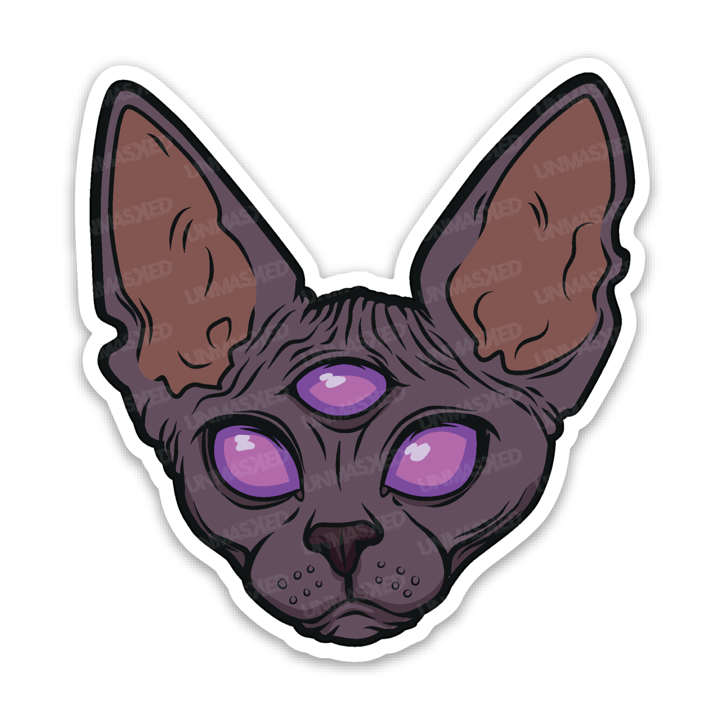 Three Eyed Sphynx Cat Sticker