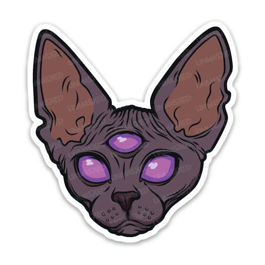 Three Eyed Sphynx Cat Sticker