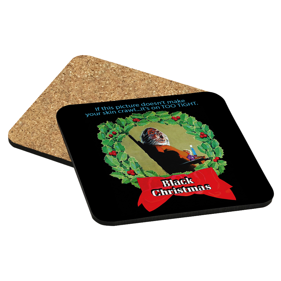 Black Christmas Drink Coaster