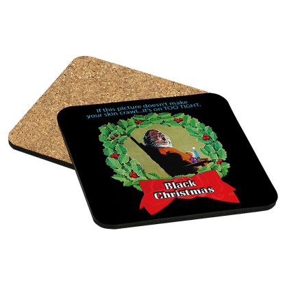 Black Christmas Drink Coaster