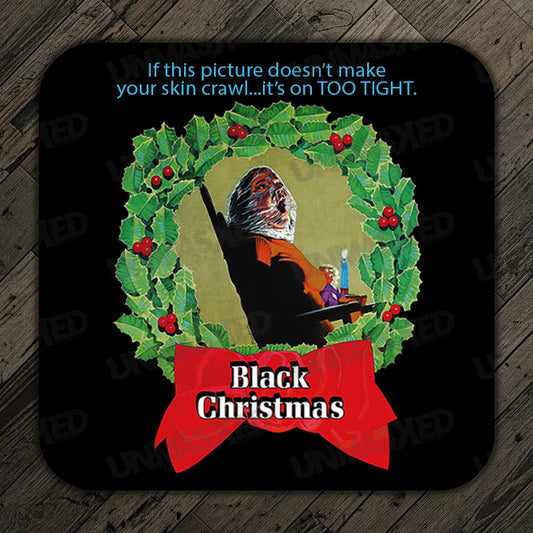 Black Christmas Drink Coaster