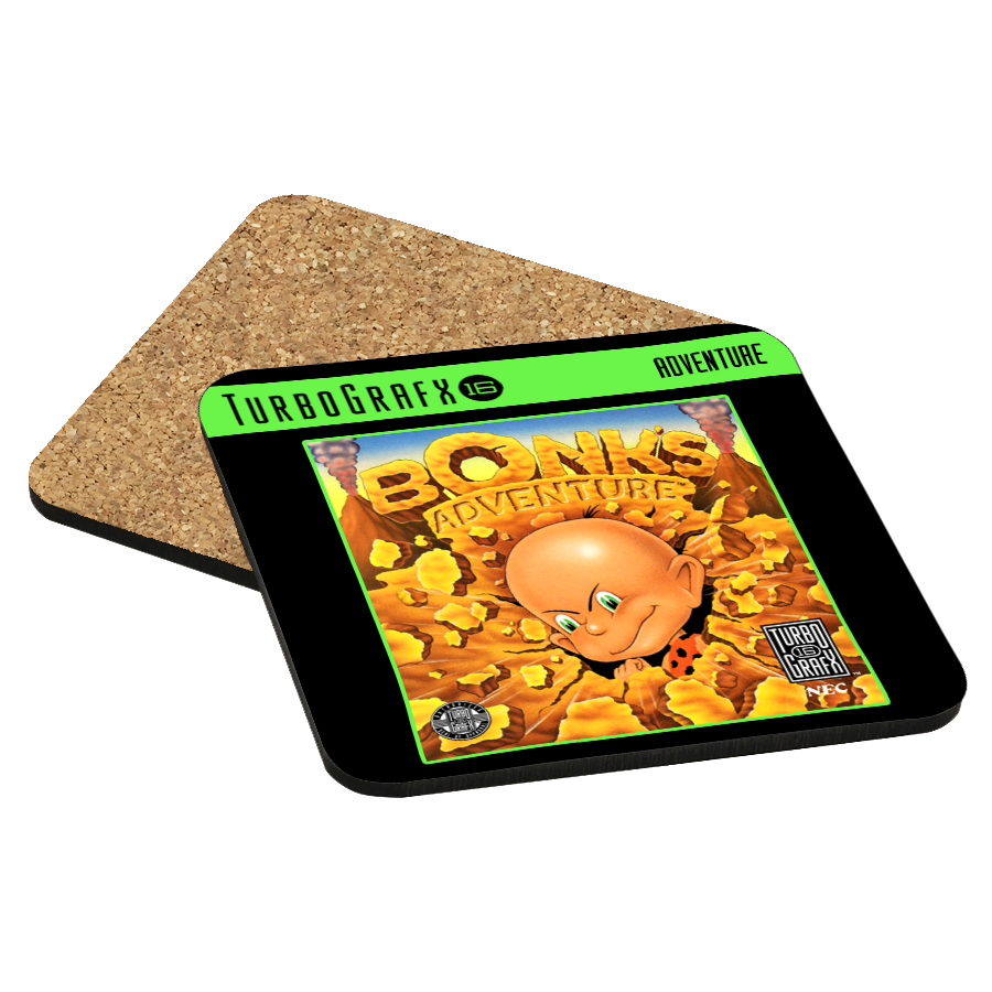 Bonk's Adventure TurboGrafx-16 Drink Coaster