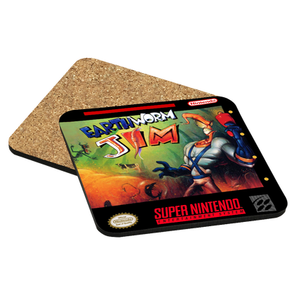 Earthworm Jim SNES Drink Coaster