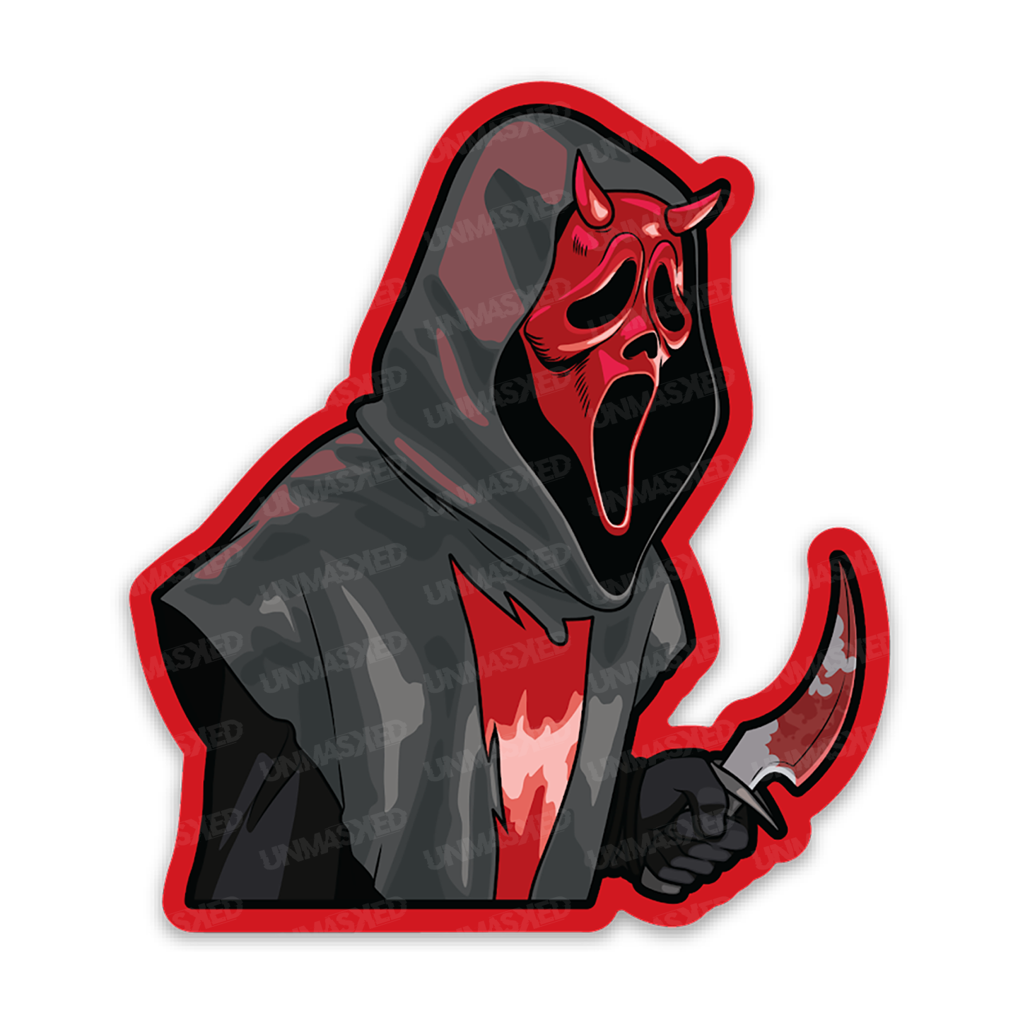 Ghostface Face Sticker Ghostface Devil Face Sticker – UNMASKED