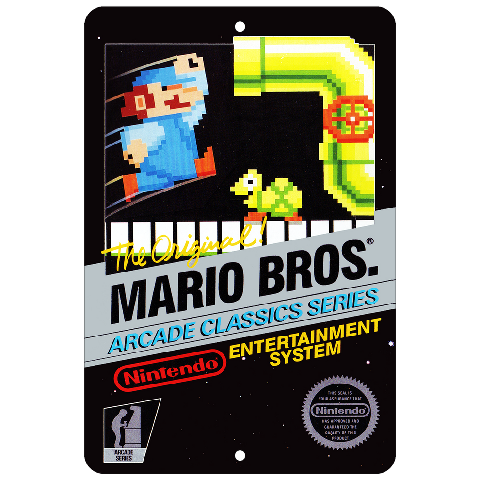 Mario Bros NES Aluminum Sign – UNMASKED