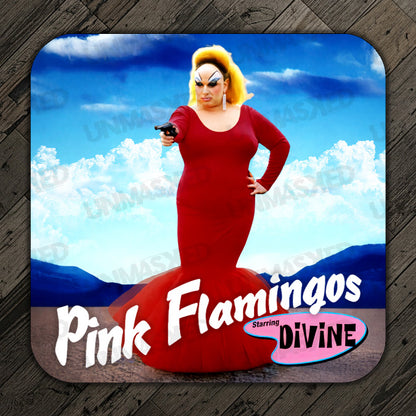 Pink Flamingos Drink Coaster