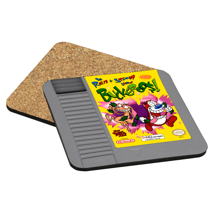 The Ren & Stimpy Show: Buckeroo$! NES Drink Coaster