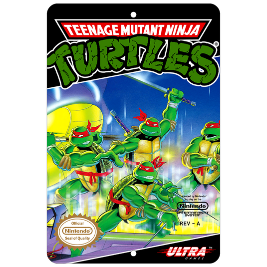 Teenage Mutant Ninja Turtles NES Aluminum Sign