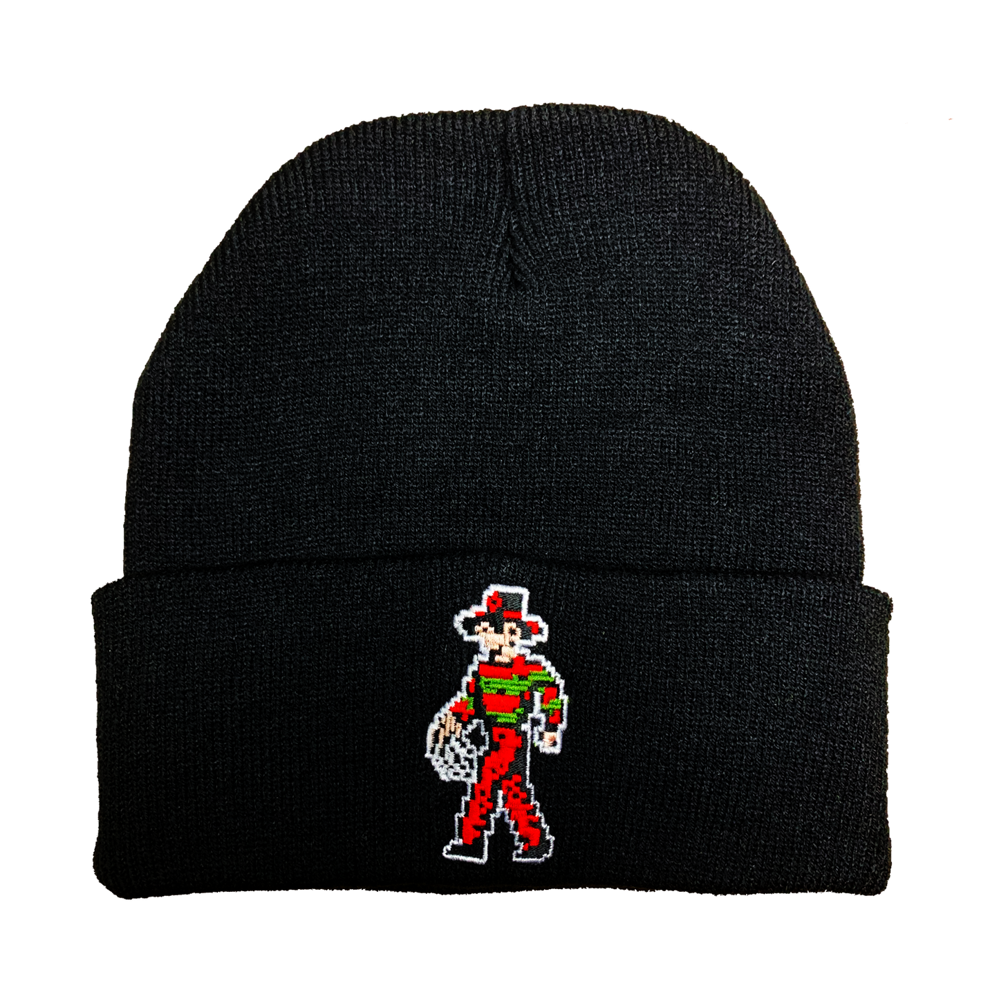 8-bit Freddy Embroidered Beanie - UNMASKED Horror & Punk Patches and Decor