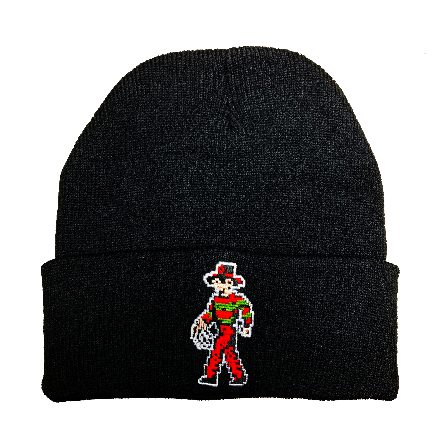 8-bit Freddy Embroidered Beanie - UNMASKED Horror & Punk Patches and Decor