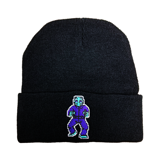 8-bit Jason Embroidered Beanie - UNMASKED Horror & Punk Patches and Decor
