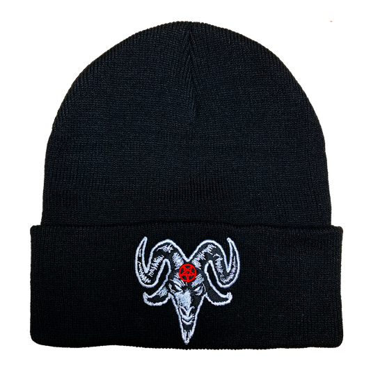 Baphomet Satanic Embroidered Beanie - UNMASKED Horror & Punk Patches and Decor