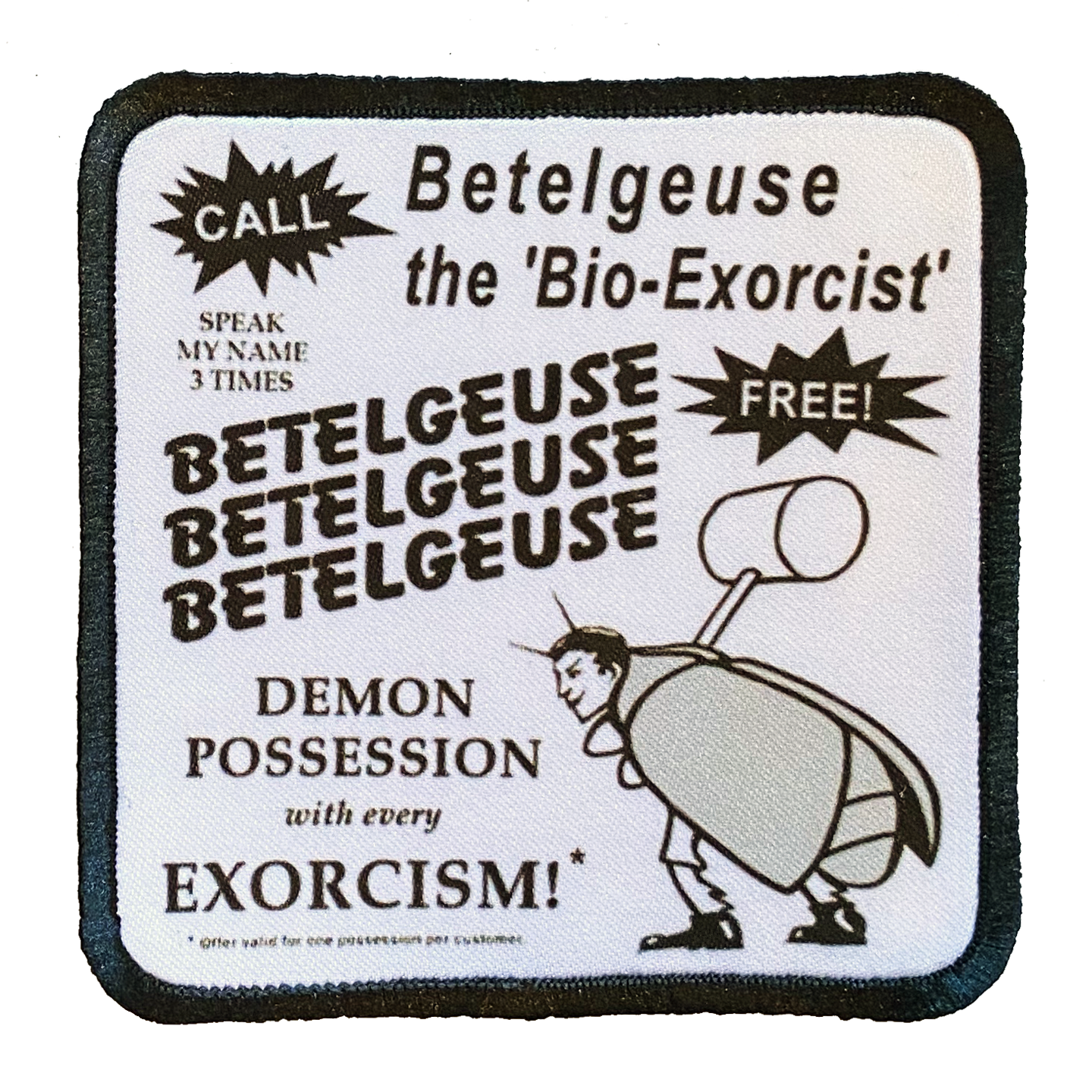Beetlejuice Business Card  Iron-On Patch