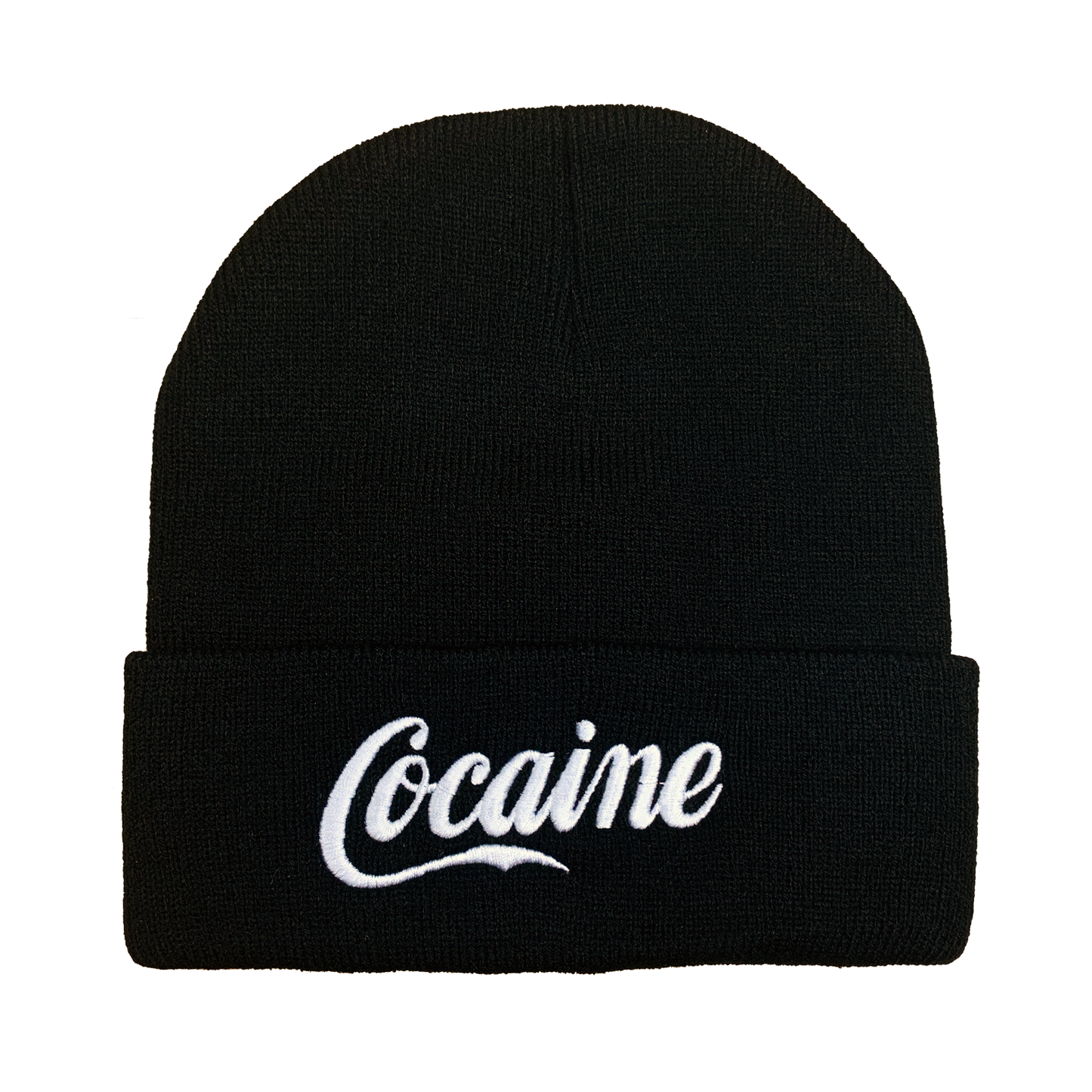 Cocaine Embroidered Beanie - UNMASKED Horror & Punk Patches and Decor