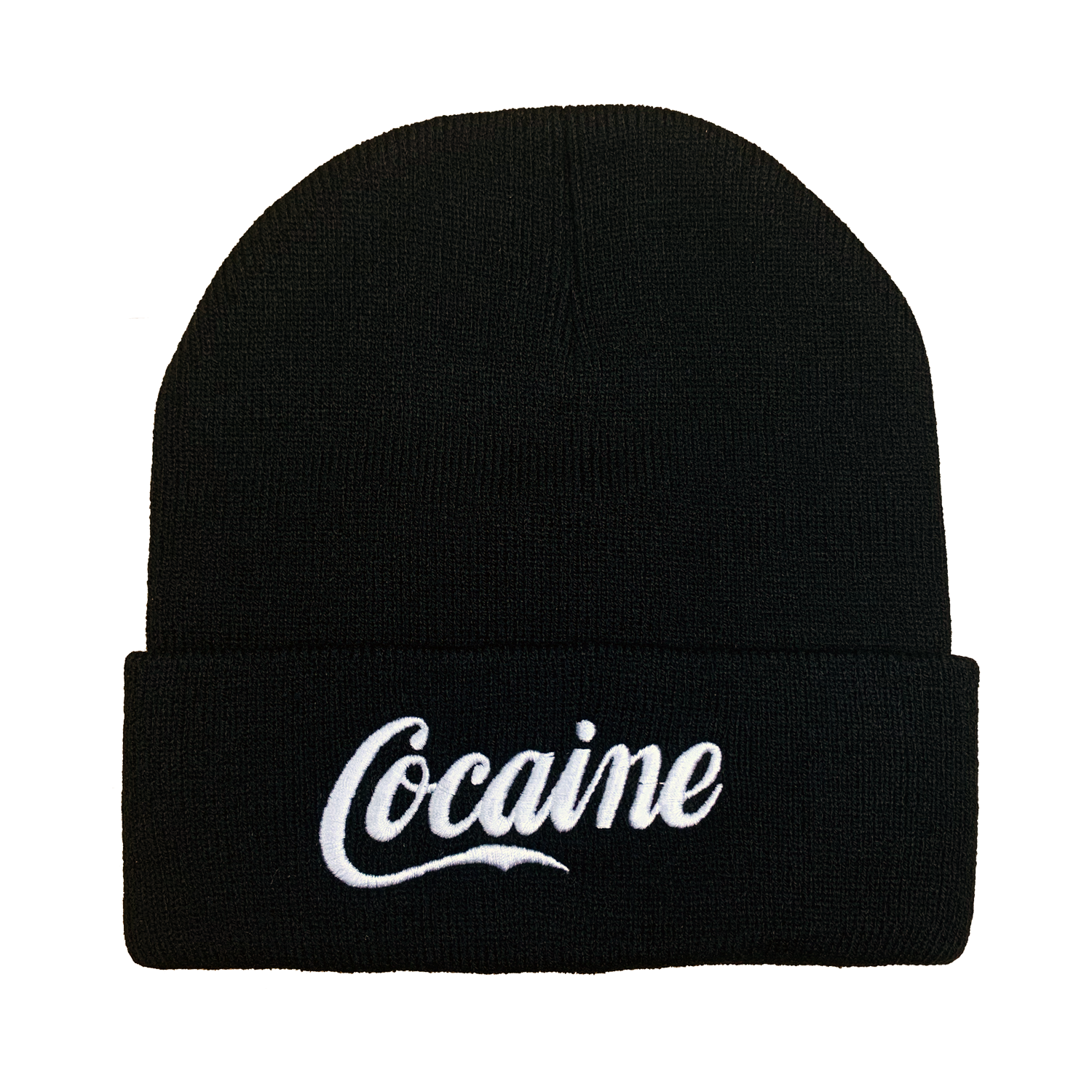 Cocaine Embroidered Beanie - UNMASKED Horror & Punk Patches and Decor