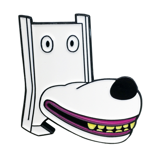 Dog Chair Enamel Pin - UNMASKED Horror & Punk Patches and Decor