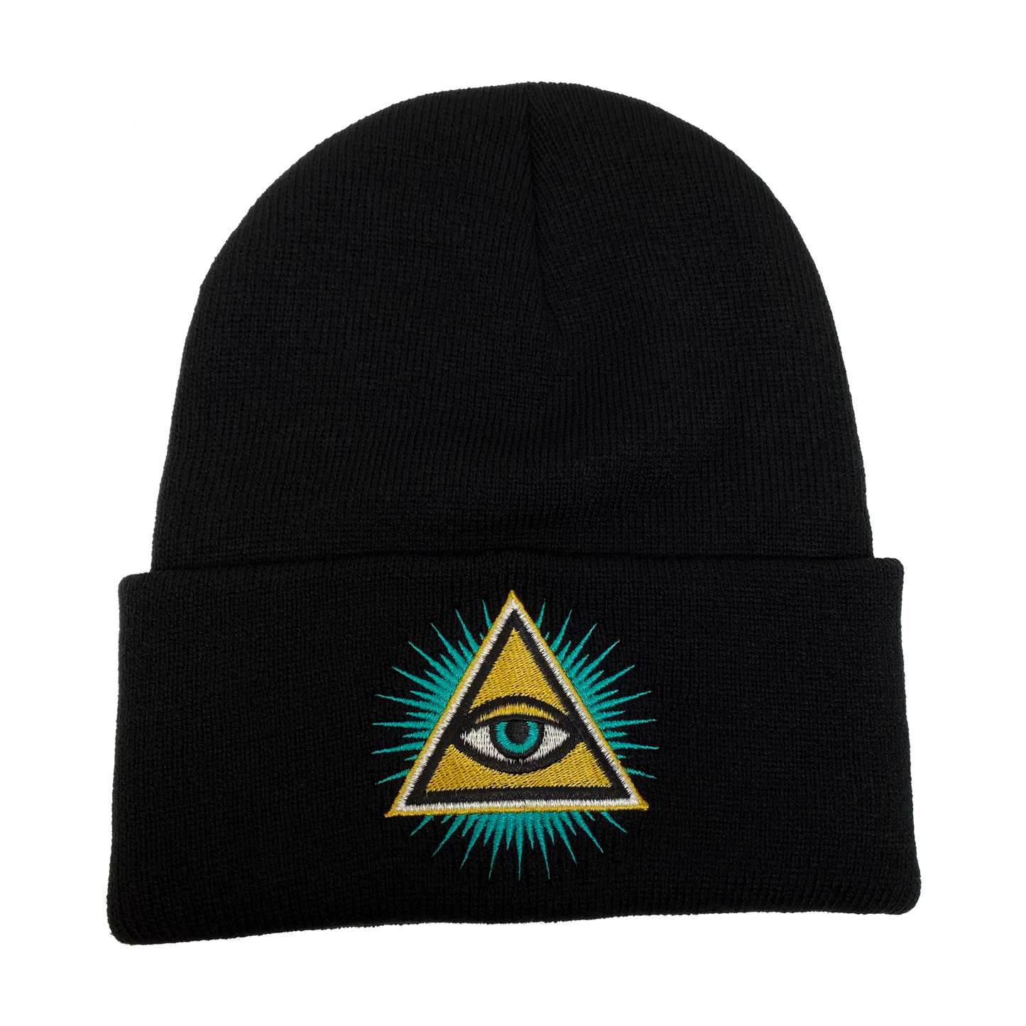 Illuminati Evil Eye Embroidered Beanie - UNMASKED Horror & Punk Patches and Decor