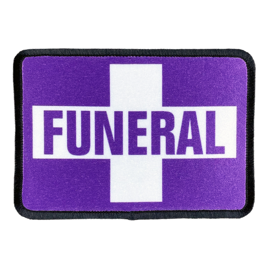 Funeral Procession Purple Flag Iron-On Patch