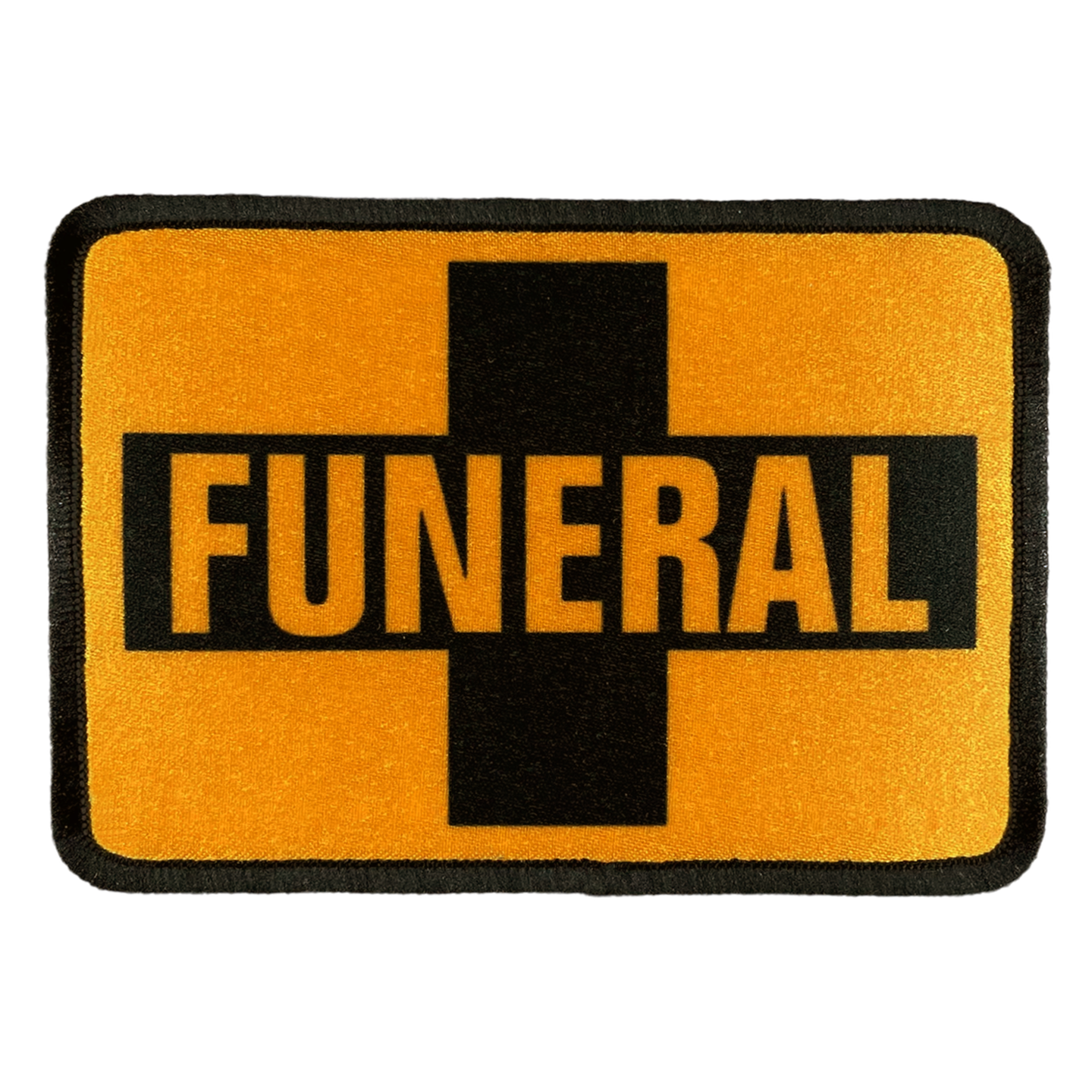 Funeral Procession Orange Flag Iron-On Patch