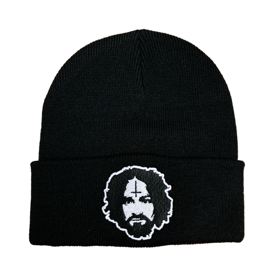 Charles Manson Embroidered Beanie - UNMASKED Horror & Punk Patches and Decor