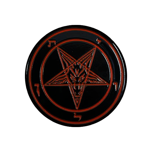 Pentagram Black & Red Enamel Pin - UNMASKED Horror & Punk Patches and Decor
