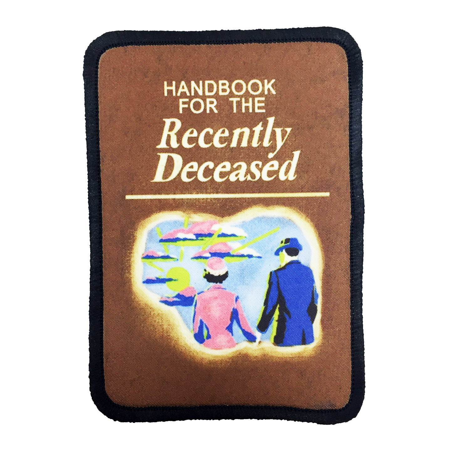 Handbook for the Recently Deceased Iron-On Patch - UNMASKED Horror & Punk Patches and Decor