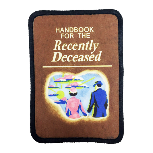 Handbook for the Recently Deceased Iron-On Patch - UNMASKED Horror & Punk Patches and Decor