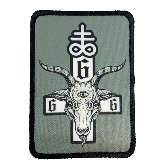 Satanic Cross Iron-On Patch - UNMASKED Horror & Punk Patches and Decor
