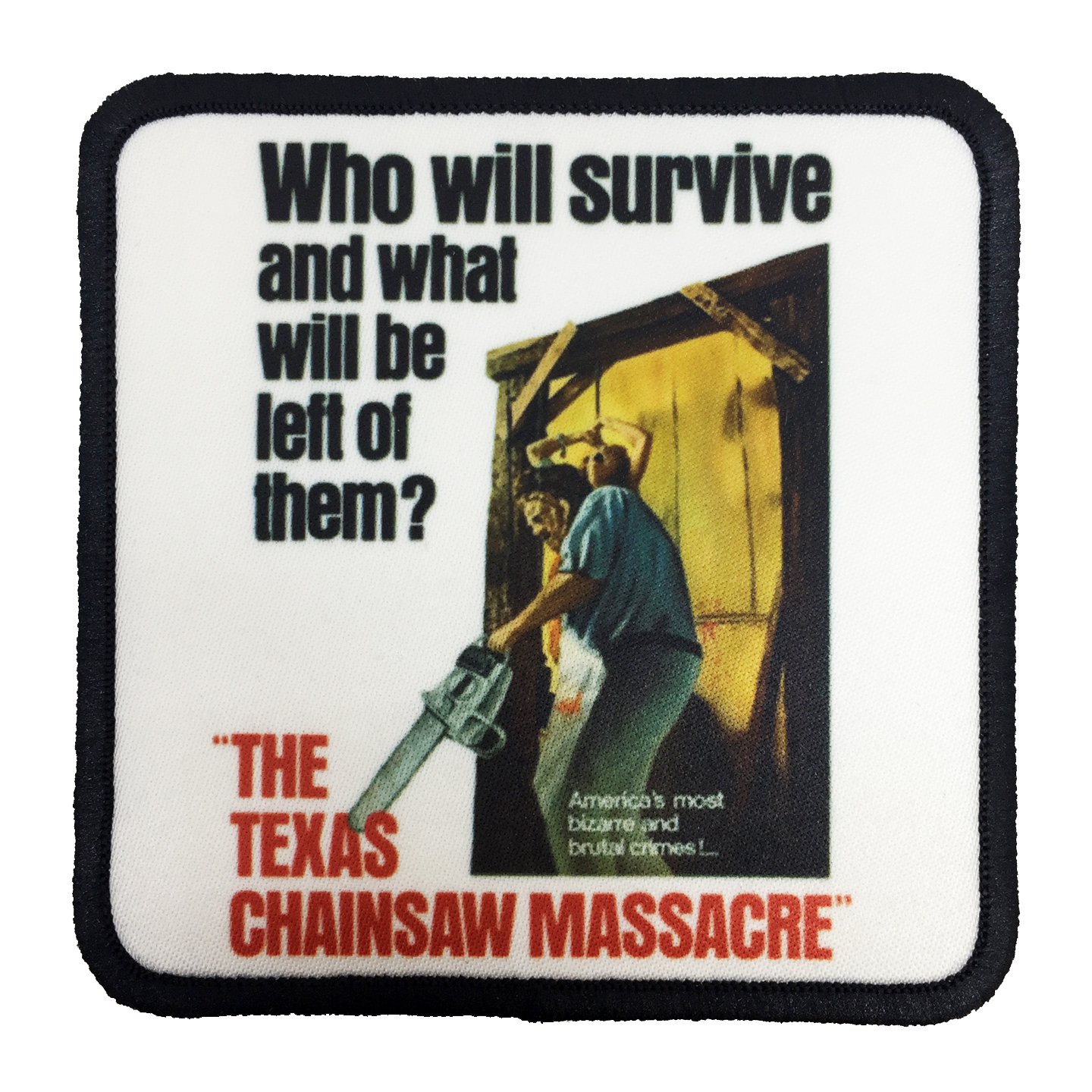 Texas Chainsaw Massacre Iron-On Patch - UNMASKED Horror & Punk Patches and Decor